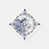 Classic  Chic Hollandse Windmolen Delfts Blauw Servet (Hoek)