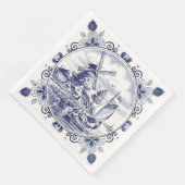 Classic  Chic Hollandse Windmolen Delfts Blauw Servetten (Hoek)