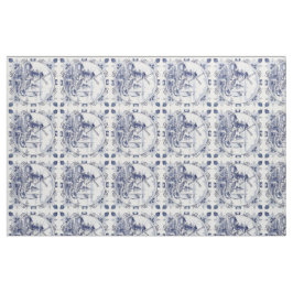 Classic Chic Hollandse Windmolen Delfts Blauw Stof