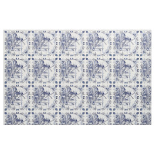 Classic  Chic Hollandse Windmolen Delfts Blauw Stof