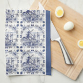Classic  Chic Hollandse Windmolen Delfts Blauw Theedoek (Quarter Fold)