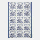 Classic  Chic Hollandse Windmolen Delfts Blauw Theedoek (Verticaal)