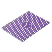 Classic Chic initiaal letter Polka Dot Paarse Notitieboek (Linkerzijde)