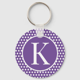 Classic Chic initiaal letter Polka Dots Sleutelhan Sleutelhanger
