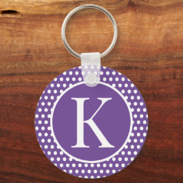 Classic Chic initiaal letter Polka Dots Sleutelhan Sleutelhanger