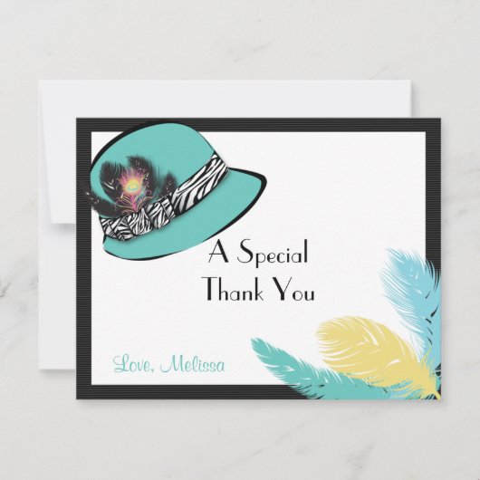 Classic Chic Pet met Feathers Note Card 2 Bedankkaart (Voorkant)
