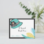 Classic Chic Pet met Feathers Note Card 2 Bedankkaart (Staand voorkant)