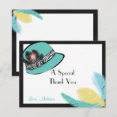 Classic Chic Pet met Feathers Note Card 2 Bedankkaart (Voorkant / Achterkant)