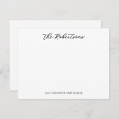 Classic Chic Script Black en White Couples Note C Notitiekaartje (Voorkant / Achterkant)
