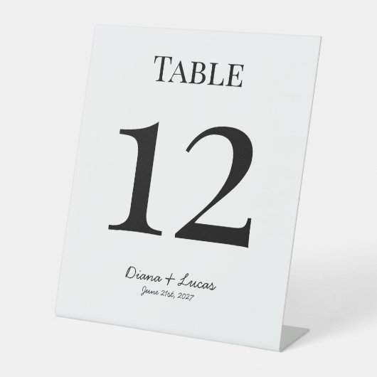 Classic Chic Trouwtafel Nummer Reclamebord Met Voetstuk (Voorkant)