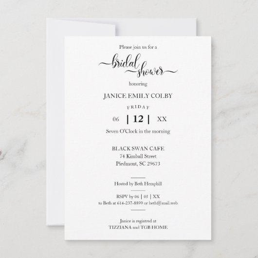Classic Chic Typography Script Vrijgezellenfeest Kaart (Achterkant)