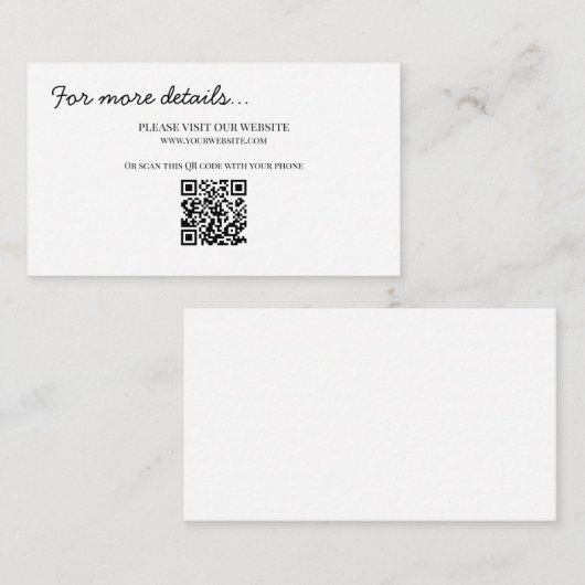 Classic Chic Wedding Details Enclosure Kaart (Voorkant / Achterkant)