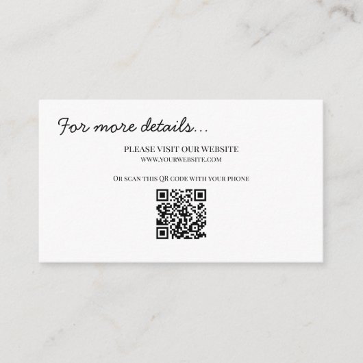 Classic Chic Wedding Details Enclosure Kaart (Voorkant)