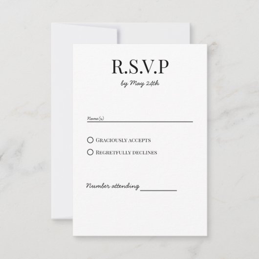 Classic Chic Wedding RSVP Response Kaart (Voorkant)