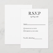 Classic Chic Wedding RSVP Response Kaart (Voorkant / Achterkant)