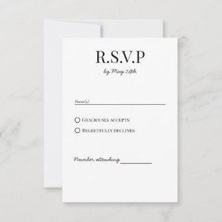 Classic Chic Wedding RSVP Response Kaart