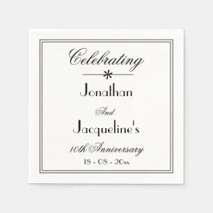 Classic Chic White Wedding Jubileum Papier Servet