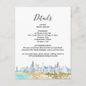Classic Chicago Skyline Watercolor Details Card Kaart (Voorkant)