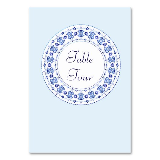 Classic China Blauwe Tafelnaam / Nummer Kaarten (Voorkant)