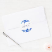 Classic China Blue bruiloft uitnodiging Stickers (Envelop)