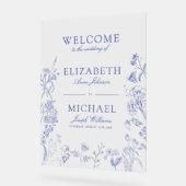 Classic Chinoiserie Blauw Victoriaans Bloemen Brui Acryl Bord (Hoek)