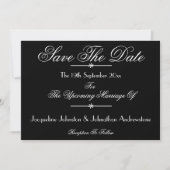 Classic Chique Script Namen B & W Sla de datum op Aankondiging (Voorkant)