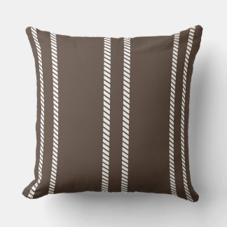 Classic Chocolate Brown with Stripes Throw Pillow Kussen