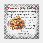 Classic Chocolate Chip Cookie Recipe Kitchen Decor Magneet (Voorkant)