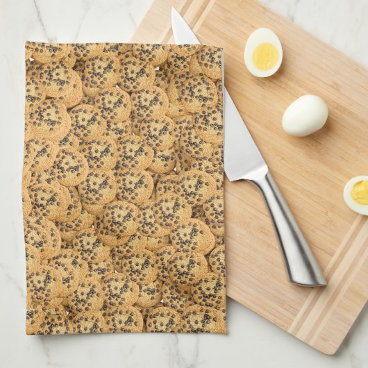 Classic Chocolate Chip Cookies Pattern Towel Theedoek (Quarter Fold)