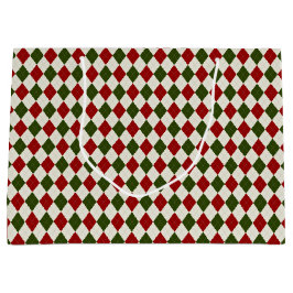 Classic Christmas Argyle Patroon Groot Cadeauzakje
