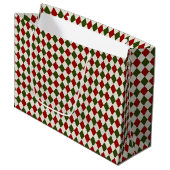 Classic Christmas Argyle Patroon Groot Cadeauzakje (Voorkant Gekanteld)