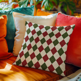 Classic Christmas Argyle Patroon Kussen