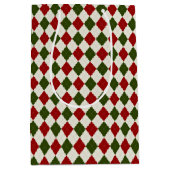 Classic Christmas Argyle Patroon Medium Cadeauzakje (Voorkant)