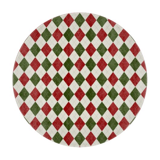Classic Christmas Argyle Patroon Snijplank (Voorkant)