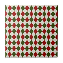 Classic Christmas Argyle Patroon Tegeltje