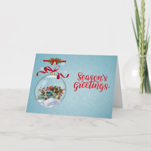 Classic Christmas Bauble Customizable Inside Text  Feestdagen Kaart (Voorkant)