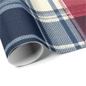 Classic Christmas Blue and Red Plaid Cadeaupapier (Rol Hoek)