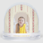 Classic Christmas Botanical Tapestry familie Foto Sneeuwbol (Achterkant)