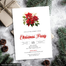 Classic Christmas Bouquet Floral Watercolor Invite Kaart