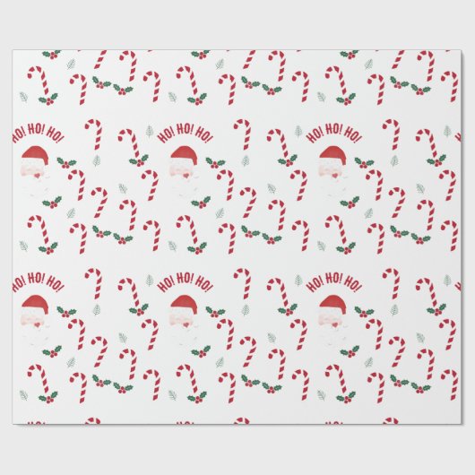 Classic Christmas Candy Cane Cadeaupapier (Vlak)