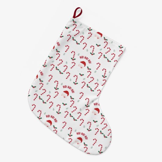 Classic Christmas Candy Cane Grote Kerstsok (Voorkant (Hangend))