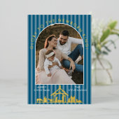 Classic Christmas Carol Christian Nativity Photo Folie Feestdagenkaart (Staand Voorkant)