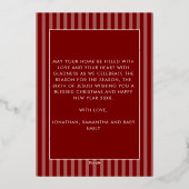 Classic Christmas Carol Christian Nativity Photo Folie Feestdagenkaart (Achterkant)