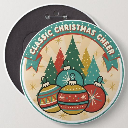 Classic Christmas Cheer Ronde Button 6,0 Cm (Voorkant /achterkant)
