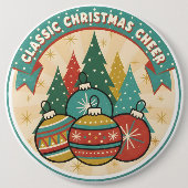 Classic Christmas Cheer Ronde Button 6,0 Cm (Voorkant)