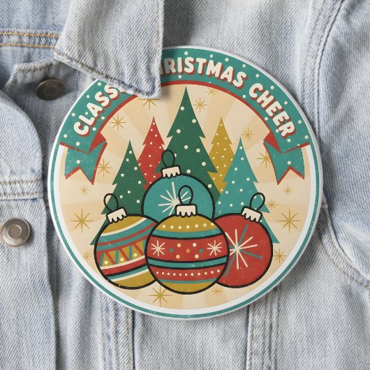 Classic Christmas Cheer Ronde Button 6,0 Cm (In situ)