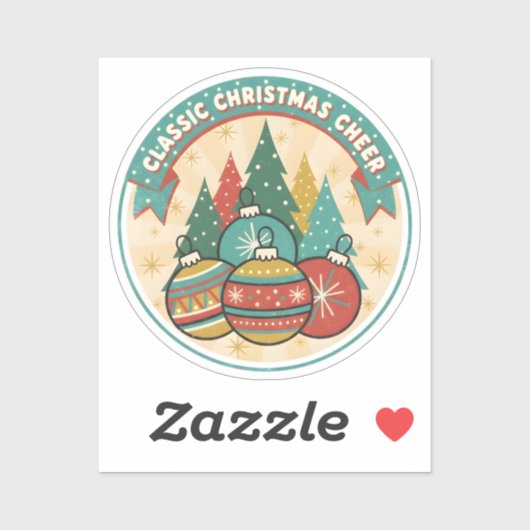 Classic Christmas Cheer Sticker (Vel)
