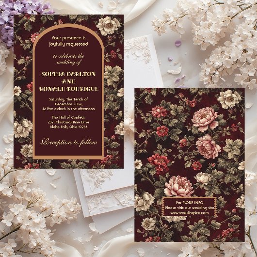 Classic Christmas Chinoiserie Romantic Wedding  Kaart