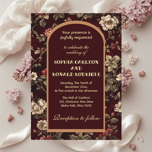 Classic Christmas Chinoiserie Romantic Wedding Kaart