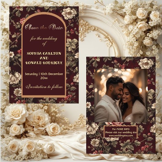 Classic Christmas Chinoiserie Romantic Wedding Save The Date